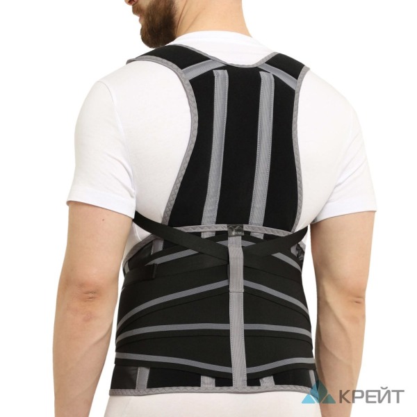Корсет ортопедический грудопоясничный Б-2509, №3 Р2 черно-серый