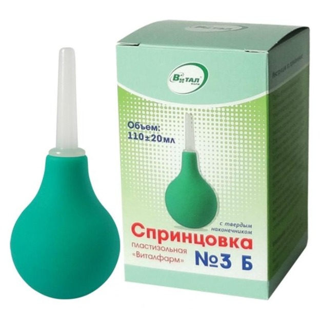Спринцовка №3 тип Б (твердый наконечник) пластизольная с 2-мя наконечниками (110мл)