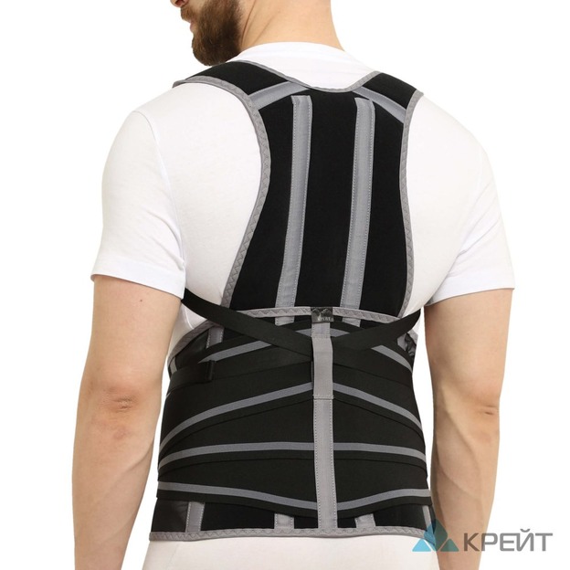 Корсет ортопедический грудопоясничный Б-2509, №5 Р2 черно-серый