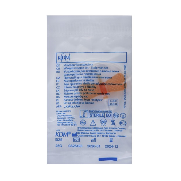 Катетер Бабочка 25G 0,5*19 KD-Fly №100