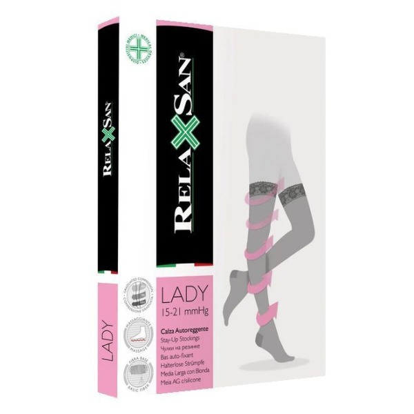 Чулки на резинке RelaxSanStay Up LADY, 1 кл. компр., 70 den, 15-21 mmHg, арт.960А, №5, бежевый