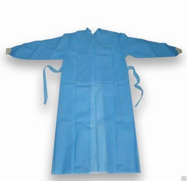 Халат хирур.(рукав на манжете р.52-54 дл.140 см спанбонд пл.25, голубой) ГЕКСА